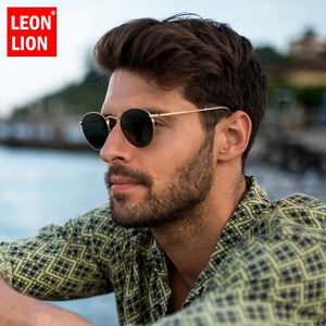 LeonLion 2022  Retro Sunglasses Men Round Vintage Glasses for Men/Women  Sunglasses Men Small Lunette Soleil Homme