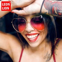 Load image into Gallery viewer, LeonLion 2023 Heart Sunglasses Women Vintage Glasses for Women/Men Ocean Lens Eyeglasses Women Mirror Oculos De Sol Feminino