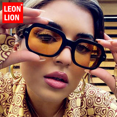 LeonLion 2023  Sunglasses Women Vintage Square Eyeglasses Women/Men  Glasses Women  Gafas De Sol Mujer