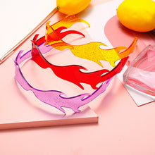 Load image into Gallery viewer, LeonLion 2023  Fire Flame Sunglasses Women Rimless Wave Sun Glasses Men One Piece Shades Vintage Women Shiny Eyewear UV400