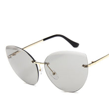 Load image into Gallery viewer, LeonLion 2023 Metal Semi-Rimless Cateye Sunglasses Women Ocean Lens Classic Glasses Brand Designer Sun Glasses Women UV400