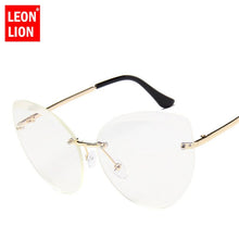 Load image into Gallery viewer, LeonLion 2023 Metal Semi-Rimless Cateye Sunglasses Women Ocean Lens Classic Glasses Brand Designer Sun Glasses Women UV400