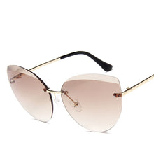 Load image into Gallery viewer, LeonLion 2023 Metal Semi-Rimless Cateye Sunglasses Women Ocean Lens Classic Glasses Brand Designer Sun Glasses Women UV400