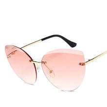Load image into Gallery viewer, LeonLion 2023 Metal Semi-Rimless Cateye Sunglasses Women Ocean Lens Classic Glasses Brand Designer Sun Glasses Women UV400