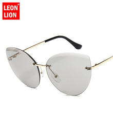 Load image into Gallery viewer, LeonLion 2023 Metal Semi-Rimless Cateye Sunglasses Women Ocean Lens Classic Glasses Brand Designer Sun Glasses Women UV400