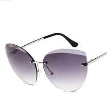Load image into Gallery viewer, LeonLion 2023 Metal Semi-Rimless Cateye Sunglasses Women Ocean Lens Classic Glasses Brand Designer Sun Glasses Women UV400