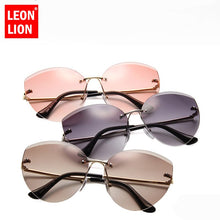 Load image into Gallery viewer, LeonLion 2023 Metal Semi-Rimless Cateye Sunglasses Women Ocean Lens Classic Glasses Brand Designer Sun Glasses Women UV400