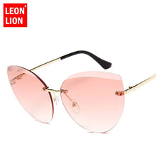 Load image into Gallery viewer, LeonLion 2023 Metal Semi-Rimless Cateye Sunglasses Women Ocean Lens Classic Glasses Brand Designer Sun Glasses Women UV400