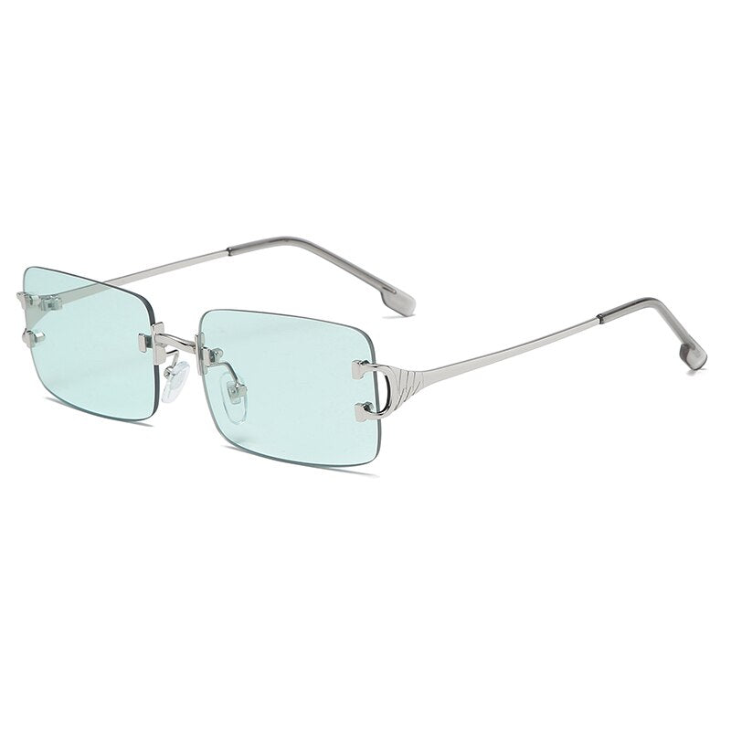 LeonLion 2023 Rectangle Sunglasses Women Rimless Square Sun Glasses Ladies Punk Eyeglasses Women/Men Alloy Glasses Female