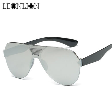 LeonLion 2023 One-piece Classic Sunglasses Women/Men Candies Color Driving Sun Glasses Brand Designer Retro Oculos De Sol