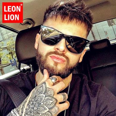 LeonLion 2023 One-piece Sunglasses Men  Brand Glasses for Men/Women Colorful Retro Eyewear Men Mirror Gafas De Sol Mujer