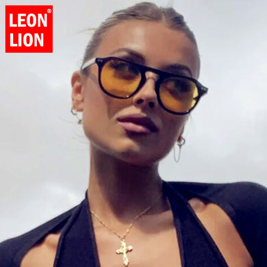 LeonLion 2023 Oval Women Sunglasses  Sun Glasses Women Retro Glasses Brand Designer Sunglasses Women Round Gafas De Sol