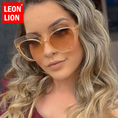 LeonLion 2023 Oversized Cat Eye Sunglasses Women Designer  Eyewear Women/Men Cateye Glasses Vintage Gradient Lens UV400