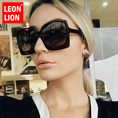 LeonLion 2023 Oversized Gradient Sunglasses Women Square Glasses Women/Men  Eyeglasses Women  Oculos De Sol Feminino