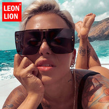 Load image into Gallery viewer, LeonLion 2023 Oversized Sunglasses Women Siamese Square Women Sun Glasses  Brand Designer Sunglasses For Women/Men Goggles