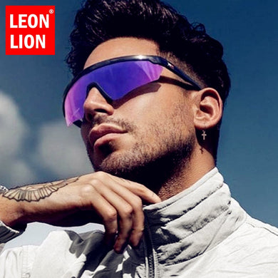 LeonLion 2023 Polarized Sunglasses Men TR90 One Piece Lens Men Glasses Classic Driving Eyeglasses Women UV400 Adjustable