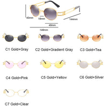 Carica l'immagine nel visualizzatore di Gallery, LeonLion 2023 Punk Sunglasses Women Vintage Oval Glasses Women/Men Vintage Eyewear for Women Steampunk Gafas De Sol Hombre