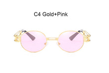 Carica l'immagine nel visualizzatore di Gallery, LeonLion 2023 Punk Sunglasses Women Vintage Oval Glasses Women/Men Vintage Eyewear for Women Steampunk Gafas De Sol Hombre