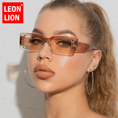 LeonLion 2023 Rectangle Sunglasses Women Brand Designer  Eyewear For Women/Men Retro Cateye Glasses Female UV400 Oculos De Sol
