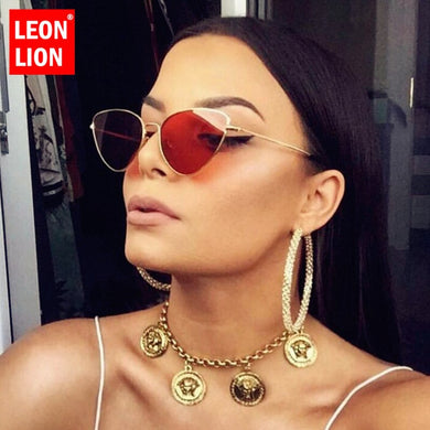 LeonLion 2023 Retro Cateye Sunglasses Women Vintage Sun Glasses for Women/Men Metal Eyeglasses Women Mirror Oculos De Sol Gafas