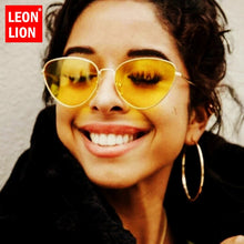 Load image into Gallery viewer, LeonLion 2023 Retro Cateye Sunglasses Women Vintage Sun Glasses for Women/Men Metal Eyeglasses Women Mirror Oculos De Sol Gafas