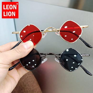 LeonLion 2023 Rhombic Retro Sunglasses Children Funny Eyewear Girls/Boys Small Glasses Mirror Vintage Gafas De Sol Hombre UV400