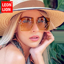 Load image into Gallery viewer, LeonLion 2023 Rimless Sunglasses Women Square  Glasses For Women/Men Retro Brand Eyeglasses Women Metal Gafas De Sol Mujer