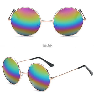 LeonLion 2023 Round Metal Sunglasses Women Candy Color Classic Retro Rainbow Sun Glasses Men Oculos De Sol Masculino UV400