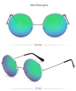 LeonLion 2023 Round Metal Sunglasses Women Candy Color Classic Retro Rainbow Sun Glasses Men Oculos De Sol Masculino UV400
