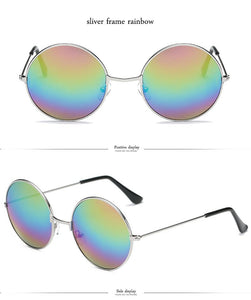 LeonLion 2023 Round Metal Sunglasses Women Candy Color Classic Retro Rainbow Sun Glasses Men Oculos De Sol Masculino UV400