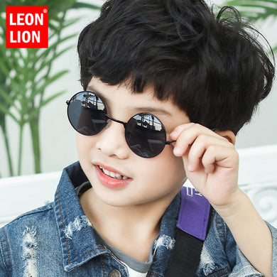 LeonLion 2023 Round Sunglasses Children  Brand Sunglasses Children Cute Glasses For Boy/Girl Mirror Oculos De Sol Feminino