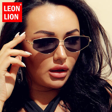 LeonLion 2023 Small Cateye Sunglasses Women Brand Vintage Eyewear Women Metal Punk Glasses Female Shades Oculos Feminino UV400