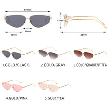 Load image into Gallery viewer, LeonLion 2023 Small Cateye Sunglasses Women Brand Vintage Eyewear Women Metal Punk Glasses Female Shades Oculos Feminino UV400