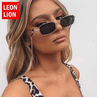 LeonLion 2023 Small Rectangle Sunglasses Women/Men Brand Designer Glasses Women  Eyewear Women Mirror Oculos De Sol Gafas