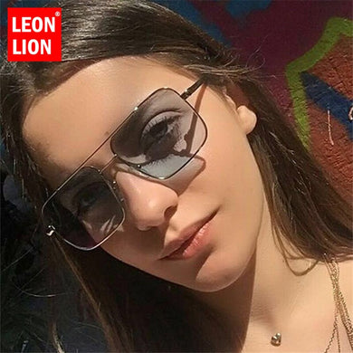 LeonLion 2023 Square Large Frame Sunglasses Women Gradient Sun Glasses for Women Feminino Retro UV400 Lentes De Sol Mujer