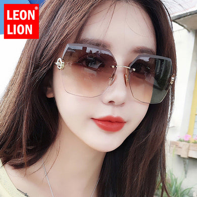 LeonLion 2023 Sunglasses Women Rimless Women Sun Glasses  Brand Designer Sunglasses Women Frameless Metal Gafas De Mujer