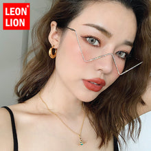 Load image into Gallery viewer, LeonLion 2023 Triangle Glasses Frame Women  Retro Eyewear Frames Women/Men Cateye Eyeglasses Women Vintage Oculos De Sol