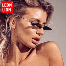 Load image into Gallery viewer, LeonLion 2023 Unique Punk Sunglasses Women Rimless Cat Eye Glasses Women/Men Candy Color Triangle Eyeglasses Men Small Shades