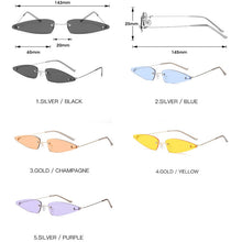Load image into Gallery viewer, LeonLion 2023 Unique Punk Sunglasses Women Rimless Cat Eye Glasses Women/Men Candy Color Triangle Eyeglasses Men Small Shades