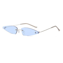 Load image into Gallery viewer, LeonLion 2023 Unique Punk Sunglasses Women Rimless Cat Eye Glasses Women/Men Candy Color Triangle Eyeglasses Men Small Shades