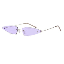 Load image into Gallery viewer, LeonLion 2023 Unique Punk Sunglasses Women Rimless Cat Eye Glasses Women/Men Candy Color Triangle Eyeglasses Men Small Shades