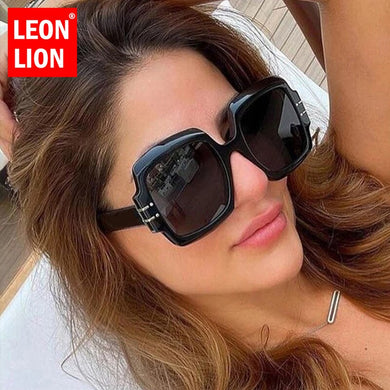 LeonLion 2023 Vintage Oversized Sunglasses Women Glasses for Women/Men Square Eyewear Women Mirror Gafas De Sol Hombre UV400