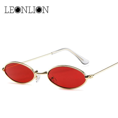 LeonLion 2023 Vintage Small Frame Sunglasses Women Brand Designer Alloy Sun Glasses Mirror Street Beat UV400 Oculos De Sol