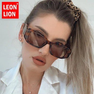 LeonLion 2023  Retro Sunglasses Women Square Glasses Women/Men Brand Designer Eyewear Women Vintage Mirror Oculos De Sol