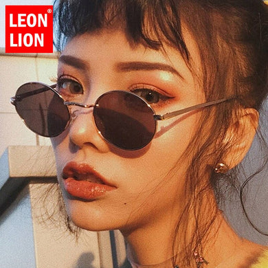 LeonLion 2023 Metal Round Sunglasses Women Vintage  Glasses Women/Men Brand Designer Eyewear Women Gafas De Sol Hombre