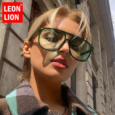 LeonLion 2023 Oval Oversized Sunglasses Women  Brand Sun Glasses For Women/Men Plastic Glasses Women Vintage Lenses Oculos