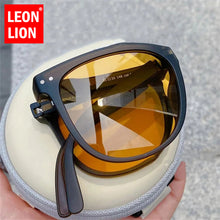 Load image into Gallery viewer, LeonLion 2023 Portable Folding Sunglasses Women Vintage Eyewear for Women/Men Polarized Glasses Men Designer Lentes De Sol Mujer