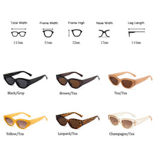 Load image into Gallery viewer, LeonLion 2023 Retro Cat Eye Sunglasses Women Vintage Small Eyewear Women/Men Rivet Sun Glasses Female  Brand Eyewear UV400