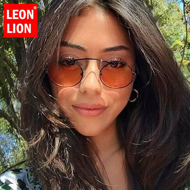 LeonLion 2023 Round Punk Sunglasses Women Retro Eyewear Women/Men Brand Designer Glasses Women Mirror Gafas De Sol Para Hombre