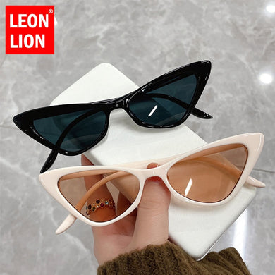 LeonLion 2023 Small Cateye Sunglasses Women  Eyewear Women/Men Retro Glasses Women Mirror UV400 Gafas De Sol Mujer